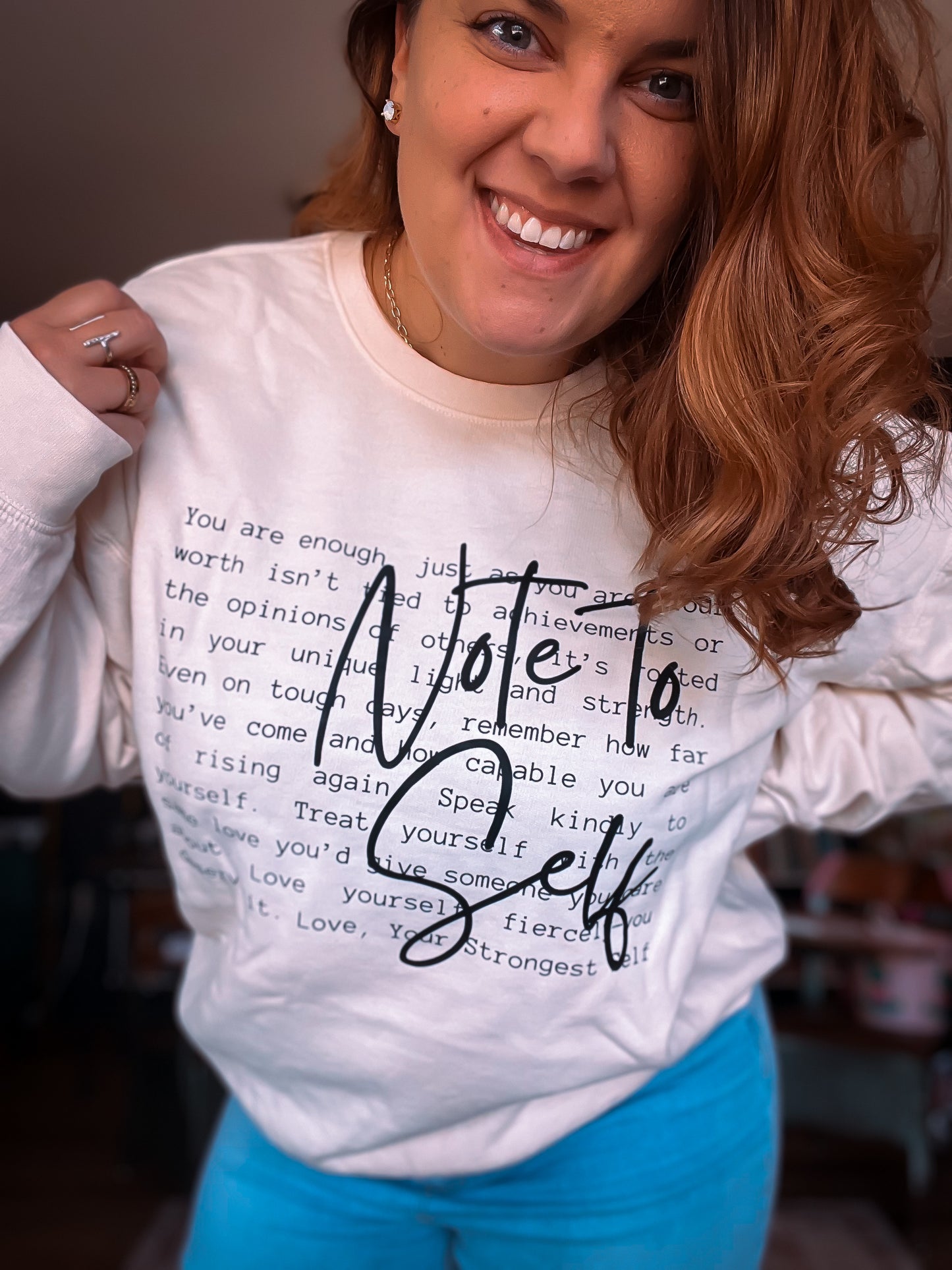 Comfort Colors "Note to Self" Positive Message Crewneck