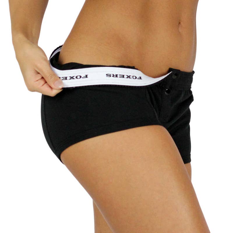 Black Tomboy Boxer Brief With Logo Band